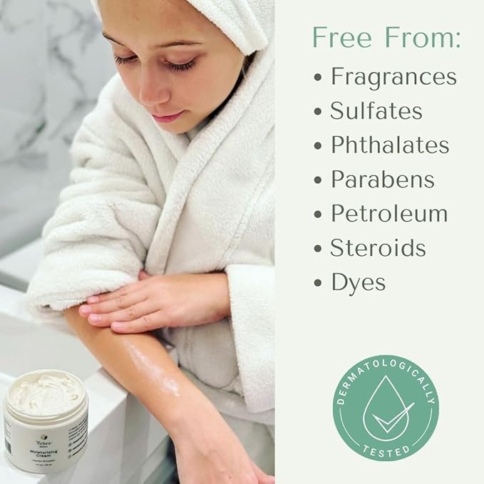 Yobee Body & Face Moisturizing Cream for Dry, Sensitive Skin | Probiotic extracts, Honey, Turmeric, Vitamin B12, Ceramides, Shea Butter | Fragrance Free | For Kids & Adults (2)