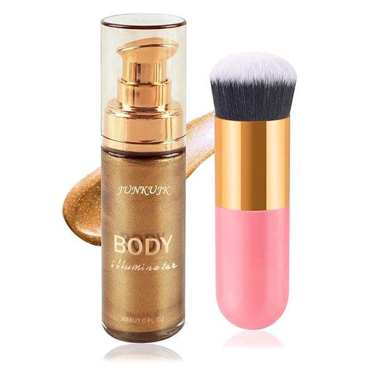 Body Shimmer Oil,Shine Glitter Body Luminizer Glow,Long Lasting