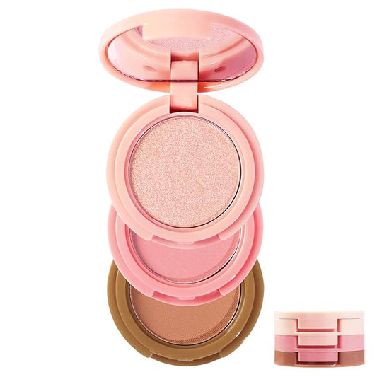 3-in-1 Blendable Trio, Contour and Highlight Blush Makeup
