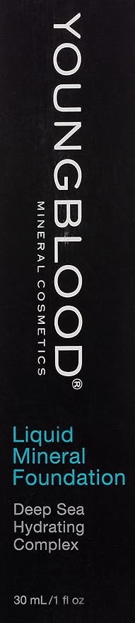Youngblood Liquid Mineral Foundation, Shell, Dewy, Lightweight, Full Free, Gluten-Free