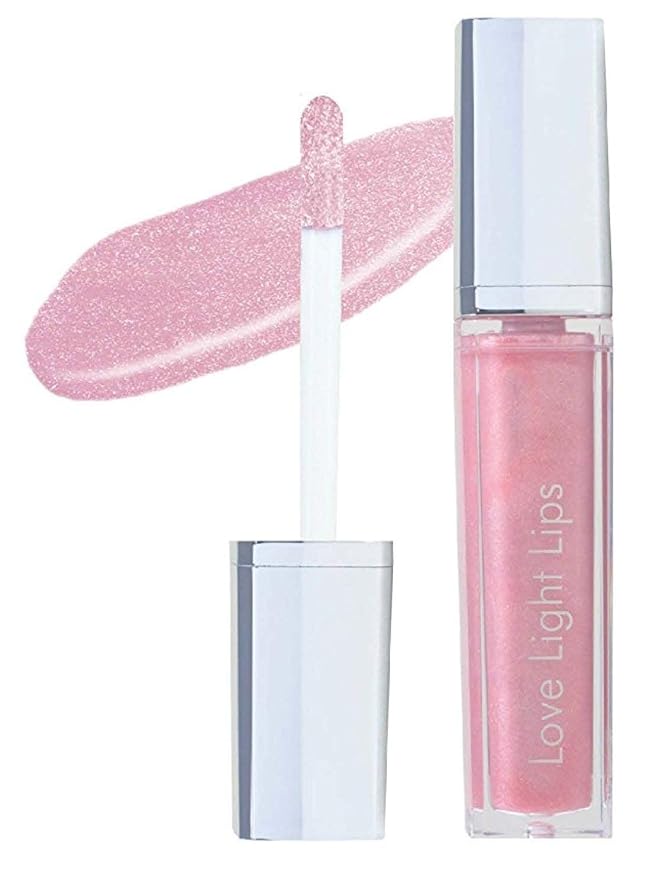 Love Light Lips Lip Gloss - Hydrating & Moisturizing Lip Makeup with Jojoba, Shea Butter, Vitamin E and Aloe. LED Light in the Wand and Mirror on the bottle, Cruelty-Free and Paraben Free (Bliss)