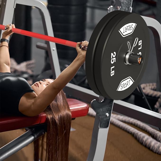 4FT Olympic Barbell Bar 47Inch Straight 2 Collars, 500Lbs Capacity 2 Inch