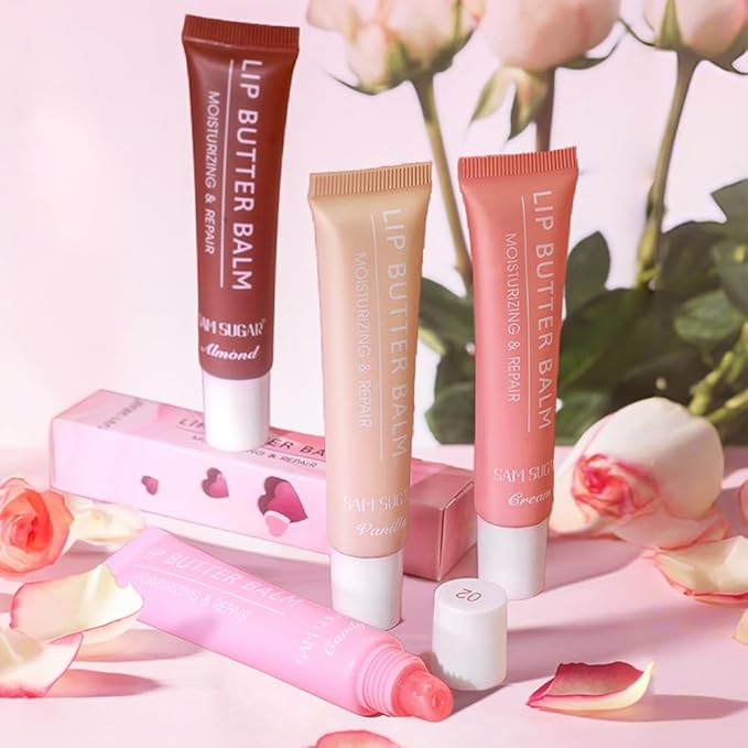 5 Colors Lip Balm Butter,Hydrating Lip Gloss Set,Plumping Lip Glow Oil,Nourishing Lip Care Repair Lip Mask with Natural Ingredients Olive Butter Jelly Liquid Lipstick For Women And Girls