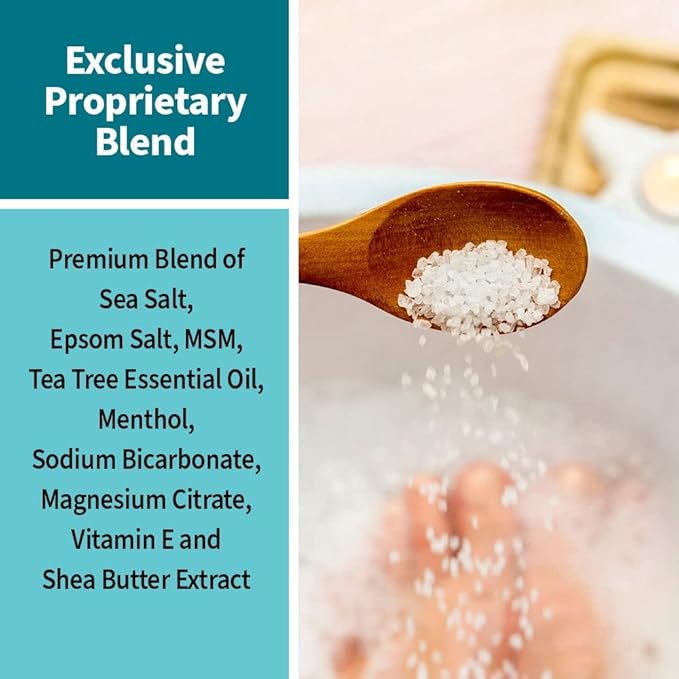 ForPro Professional Collection Tea Tree Oil & Menthol Foot Soak with Sea & Epsom Salt for Toenail Athletes Foot, Stubborn Foot Odor Scent, Softens Calluses & Soothes Sore Tired Feet -Pack of 3 16oz.