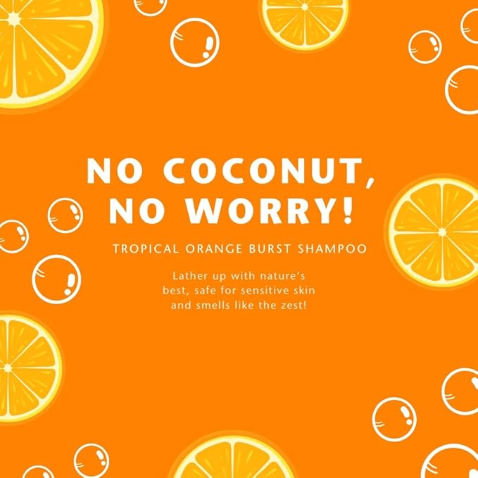 Clean Kids Naturally Tropical Orange Burst Shampoo, All-Natural, Gluten-free, Vegan, and Cruelty-free, Paraben-free, 16 oz, EWG Verified (1 Bottle)