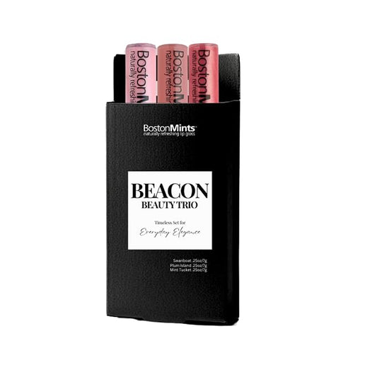 Beacon Beauty Trio - Contains Swanboat, Plum Island Sand & Mint Tucket Red - Vegan, Cruelty-Free, Gluten-Free - With Aloe and Spearmint - Naturally Refreshing