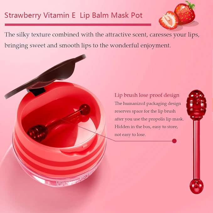 2PCS Strawberry Pot Lip Balm