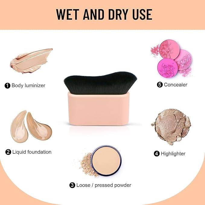 Self Tanner Brush By Yoseng - Self Tanning Brush Applicator- Kabuki Brush for Body body Bronzer, Sunscreen Brush,Foundation Brush Makeup Brush for Fake Tan for Best Self Tan for Face and Body,Legs