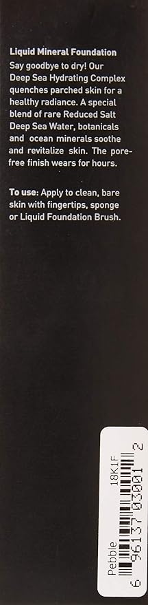 Youngblood Liquid Mineral Foundation, Pebble, 17 Shades, Vegan, Free, Gluten-Free