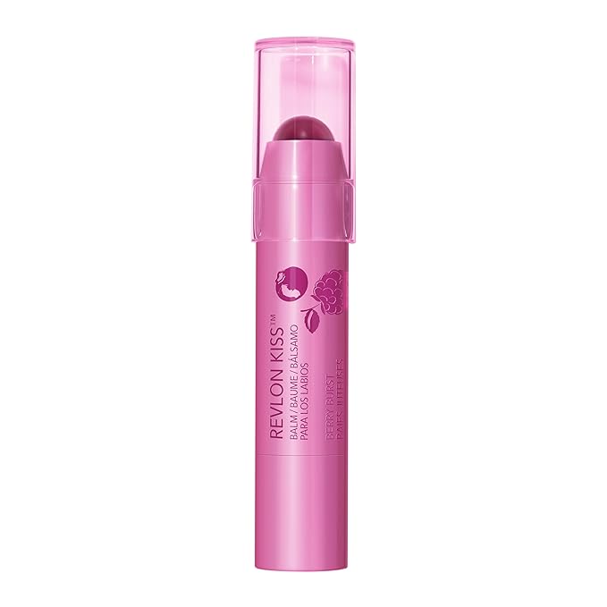 Revlon Kiss Tinted Lip Balm with SPF 20, Hydrating, Flavored, Infused with Natural Fruit Oils, 035 Berry Burst, 0.09 oz