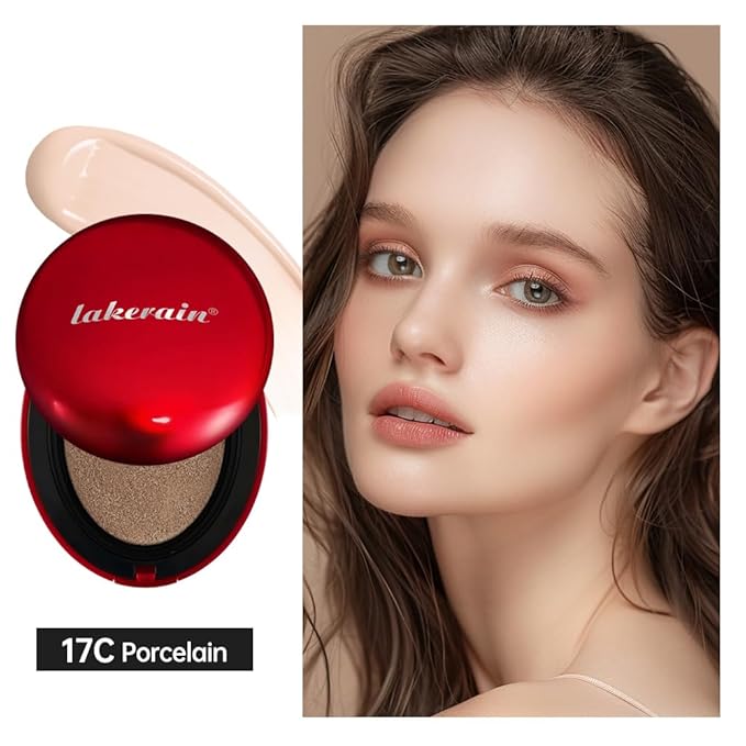 Flawless Glass Skin with Cushion Foundation - Long-lasting, (Porcelain, ) 18g
