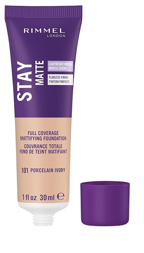 Rimmel London Stay Matte Liquid Mousse - 101 Control, Oil-Free, 1oz