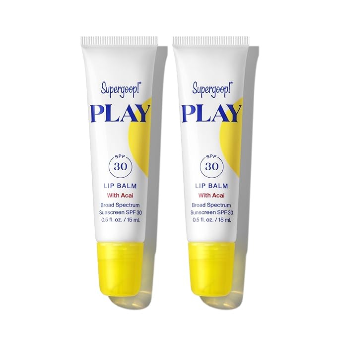 Supergoop! PLAY Lip Balm with Acai - 0.5 fl oz, Pack of 2 - SPF 30 PA+++ Broad Spectrum Sunscreen - Hydrating Honey, Shea Butter & Sunflower Seed Oil - Great for Active Days