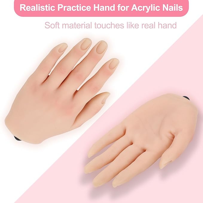 Nail practice hand for acrylic
