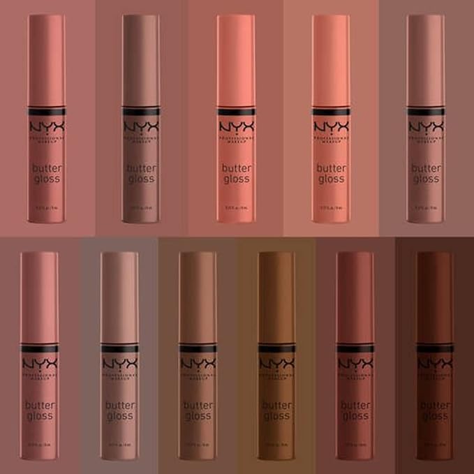 NYX PROFESSIONAL MAKEUP Butter Gloss Brown Sugar, Non-Sticky Lip Gloss - Butterscotch (Neutral Light Brown)