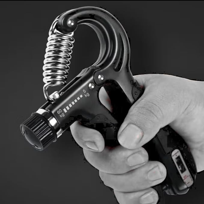 1Pcs Grip Strength Trainer Wrist Strengthener with Counter 11-132 Lbs/5-60kg(Black) Lbs/5-60kg(Black)
