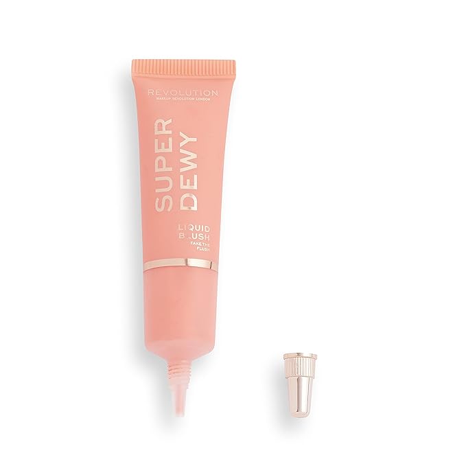 Revolution Beauty, Superdewy Liquid Blush, Richly Pigmented & Buildable, Blendable Formula, Fake The Flush, 0.5 Fl. Oz.