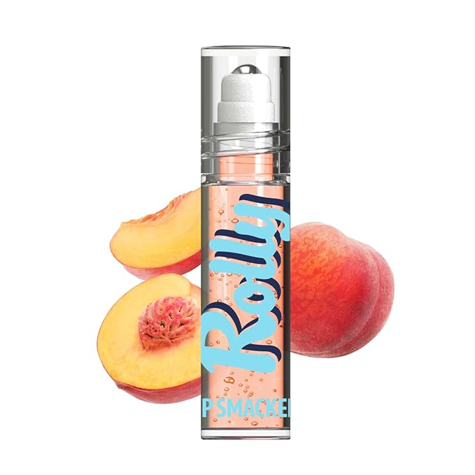 Lip Smacker Rolly Lip Gloss, Classic Roller-Ball Design for a Cooling Sensation, Hydrating & Moisturizing Shine - Peach
