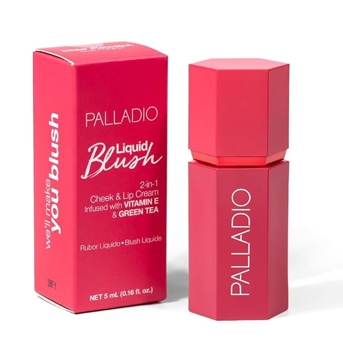 Palladio Liquid Blush for Cheeks & Lips 2-in-1 Deep Fuchsia
