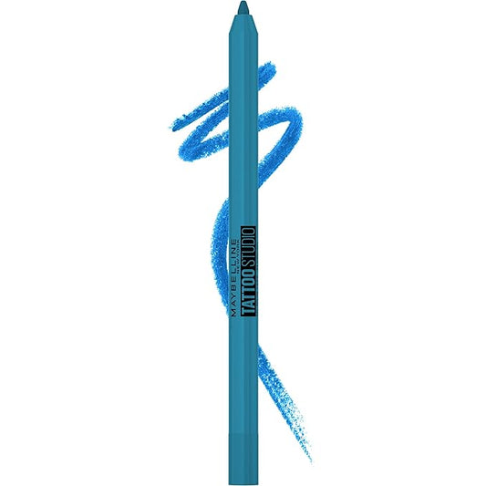 MAYBELLINE New York Tattoo Studio Long-Lasting Sharpenable Eyeliner Pencil, Glide on Smooth Gel Pigments with 36 Hour Wear, Waterproof Arctic Skies 0.04 oz