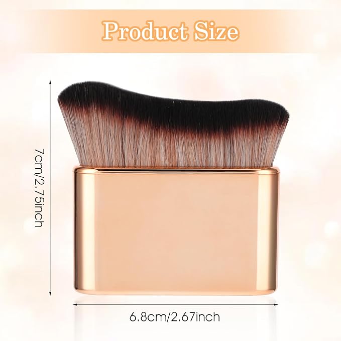 Self Tan Brush Soft Body Makeup Brush Portable Self Tanning Brush Self Tanner Face Brush Kabuki Foundation Brush for Body & Leg Makeup（Rose Gold）