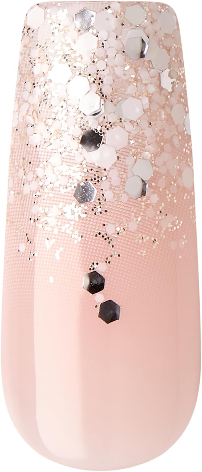 KISS Classy Premium Press On Nails, 'Stunning!', French, Long Length, Square Shape, Includes 30 Fake Nails, 2g Pink Gel Nail Glue, 1 Manicure Stick, 1 Mini File (Pack of 2)