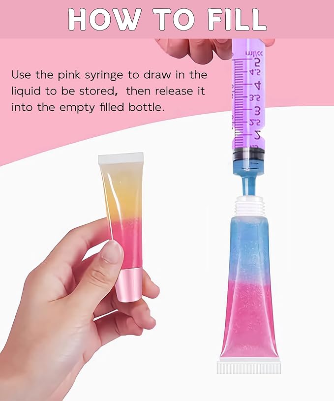 7Pcs Lip Gloss Tubes 10ml - Clear Lip Balm Containers, Refillable Squeeze Tubes for Lip Gloss, Soft Empty Mini Cosmetic Tubes for Lip Gloss and Travel Toiletries