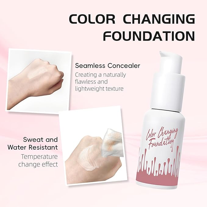 Color Changing Foundation Liquid, Skintone Matching Foundation, Full