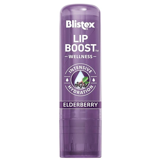 Blistex Lip Boost Wellness, Intensive Hydration from Coconut Oil & Beeswax, Elderberry Moisturizer (Pack of 2)