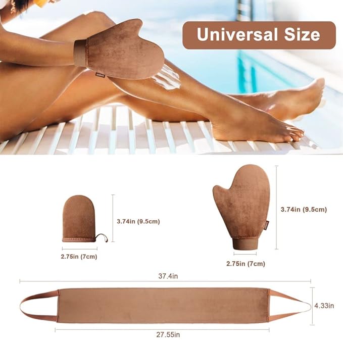 Sanfery Self Tanner Mitt - Self Tanning Mitt Applicator with【US Patent】Tanning Glove for Self Tan, Back Applicator, Mini Self Tan Mit, 3 Set Tanning Mitts Self Tanner Glove, Tan Glove