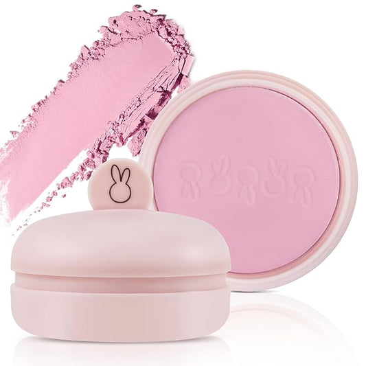 Boobeen Blush Compact for Face, Matte Baked Cream with Puff