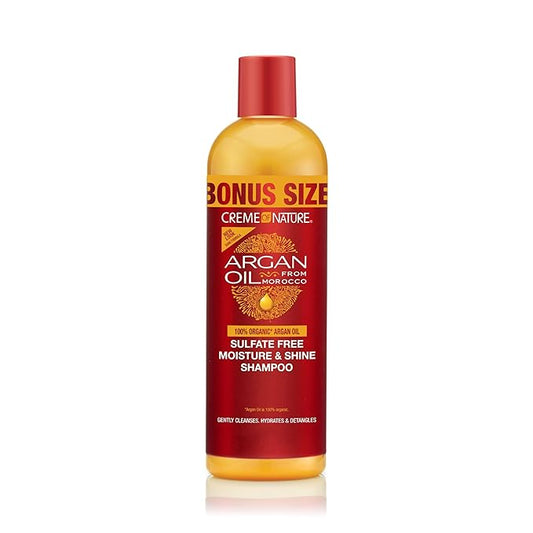 Creme of Nature Argan Oil from Morocco Sulfate-Free Moisture & Shine Shampoo, Bonus Size 15.2oz