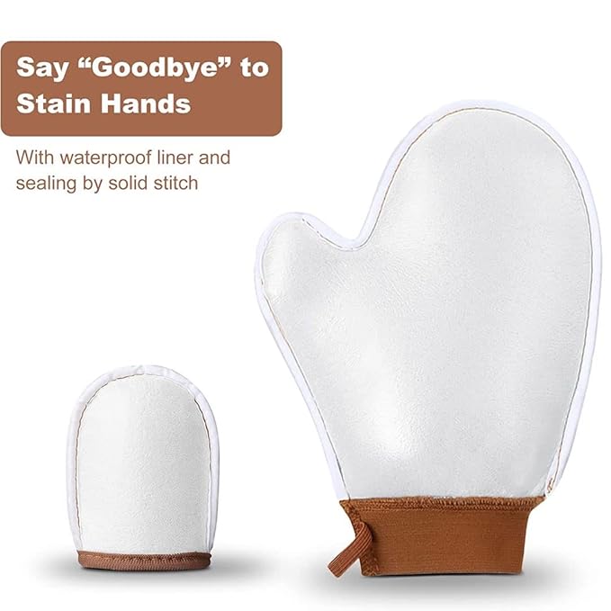 Sanfery Self Tanner Mitt - Self Tanning Mitt Applicator with【US Patent】Tanning Glove for Self Tan, Back Applicator, Mini Self Tan Mit, 3 Set Tanning Mitts Self Tanner Glove, Tan Glove