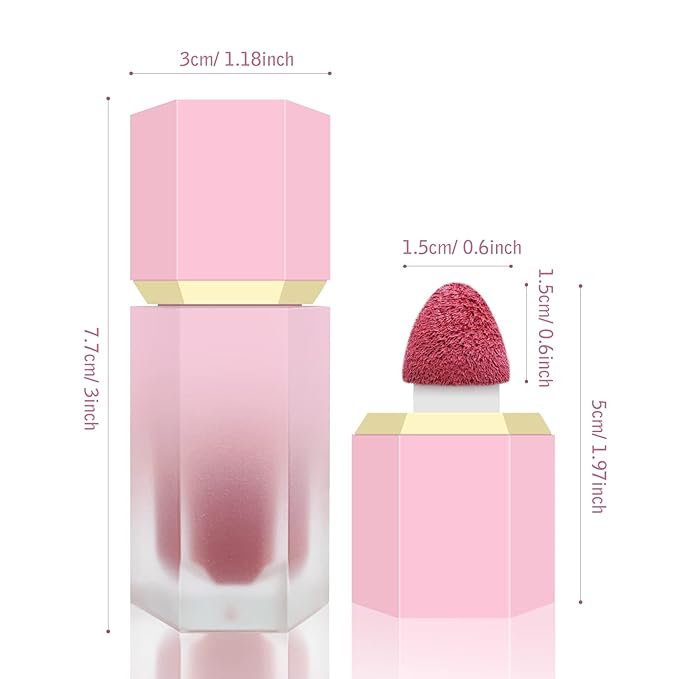 Liquid Blush for Cheeks, Soft Cream Blush with ELEGANT-Deep Rose