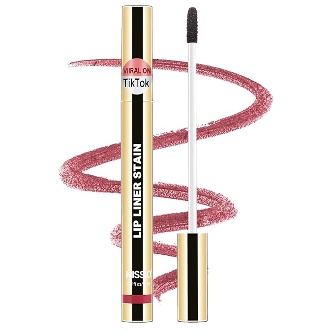 KISSIO Lip Liner Stain,Peel Off Lip Liner,Transfer Proof,Long Lasting and Waterproof,Lips Tint Tattoo,Natural Makeup Stain,Matte Finish,Coral red
