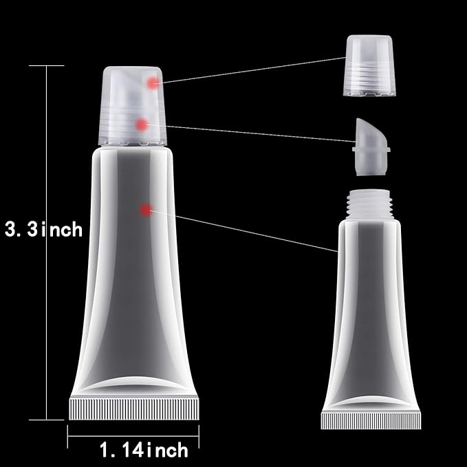 50Pcs 10ml Empty Lip Gloss Tubes Empty Lip Balm Tubes for DIY Lip Gloss Balm Cosmetic