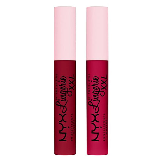 NYX PROFESSIONAL MAKEUP Lip Lingerie XXL Matte Liquid Lipstick - Pack of 2 (Sizzlin', Stamina)