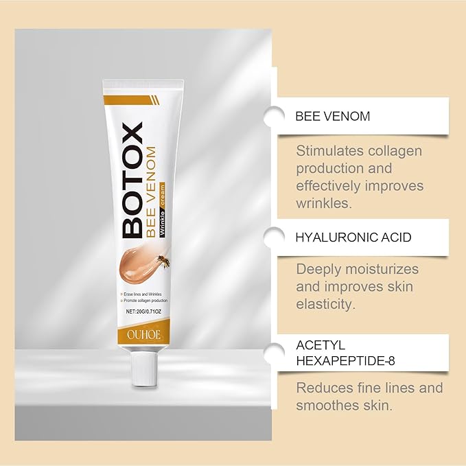 2 Pcs Bee Venom Skin Cream, Anti-Aging Face for All Skin Type Wrinkle Removal & Firming Moisturiser Cream