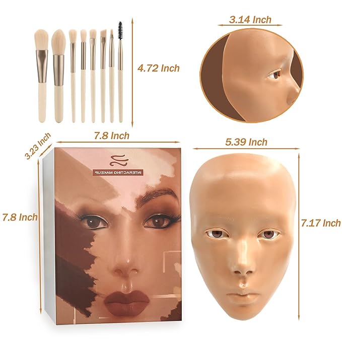3D Makeup Practice Face,Reusable Makeup Mannequin Face