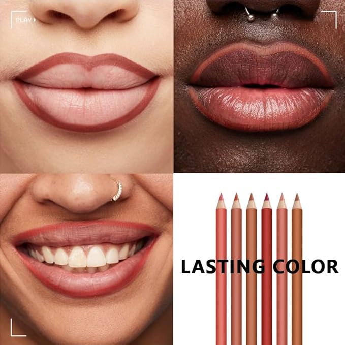 6-Color Velvet Matte Lipstick Pencils Pack for Lips Makeup, Ultra Smooth Creamy Hydrating, Long-Lasting High lmpact Color Soft Finish, Moisturized Lips (6Pcs Matte Lip pencils Set-E, Pack of 1)