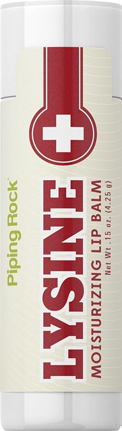 Piping Rock Lysine Lip Balm | 0.15 oz | Moisturizing and Soothing Ointment | Non GMO, Gluten Free