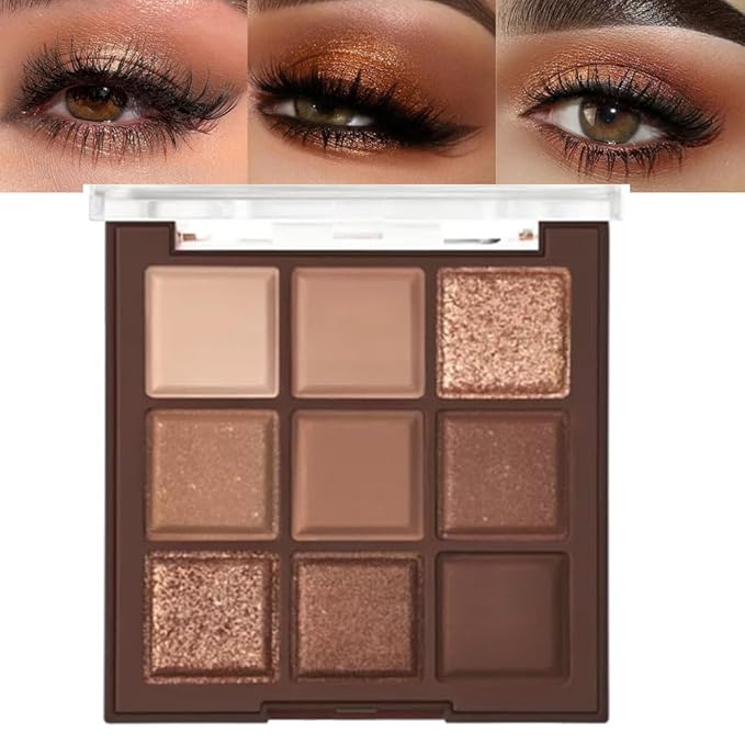 Neutral Nude Brown Smokey Eye Shadow Palette,Rose Gold Bronze Naked Cream Eyeshadow Palette Makeup,Highly Pigmented Natural Eyeshadow for Eyes Long Lasting Naturing-Looking
