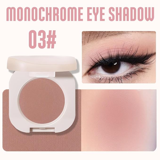 Pressed Single Matte Tan Eyeshadow Palette, Brown Eyeshadow For Old Women, Neutral Matte Pressed Powder Single Vegan Eyeshadow; Talc, Paraben & Cruelty Free, (03)