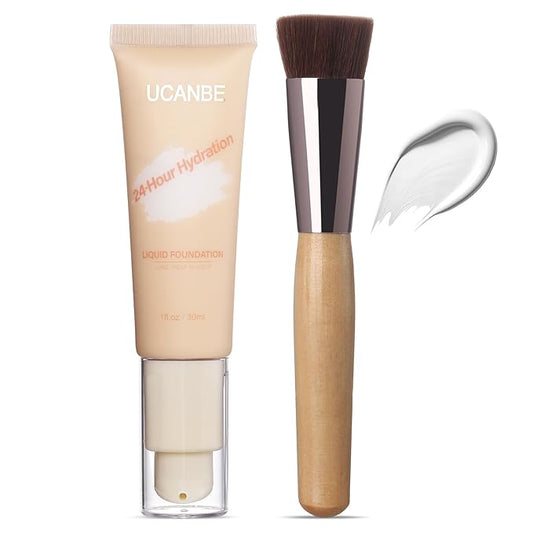 UCANBE White Liquid Foundation with Brush, Skincare Serum fl. oz.