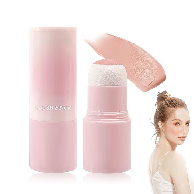 Matte Contour Blush Stick for Cheeks and Face - Buildable Shimmer Facial Blusher Shades - Blendable Cosmetic Makeup 04