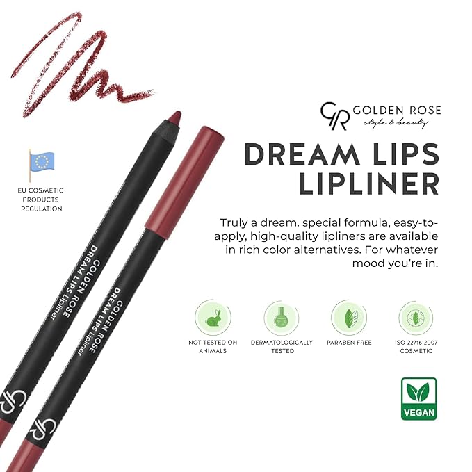 Golden Rose Dream Lips Lipliner - Long-Lasting, Highly Pigmented, Easy-to-apply Lip Pencil (534)