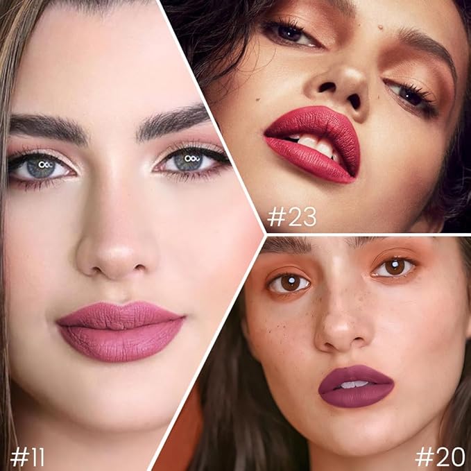 evpct 3Pcs Rose Maroon Plum Red Matte Long Lasting Wear Lip Liner Pencils Makeup Set for Shaping & Sculpting Lips, No Transfer Waterproof Pigmented Lip Liner Crayon lipliners Lipstick Pencil 11+20+23