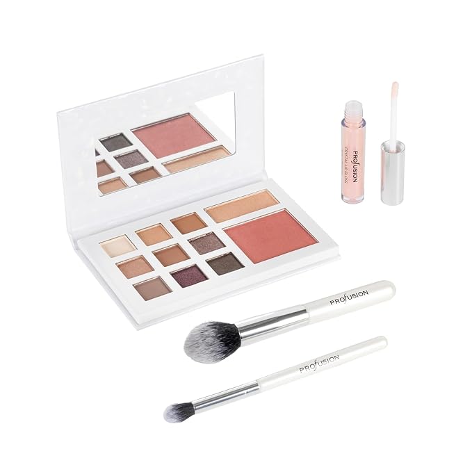 Profusion Cosmetics White Crystals Beauty Box with Makeup