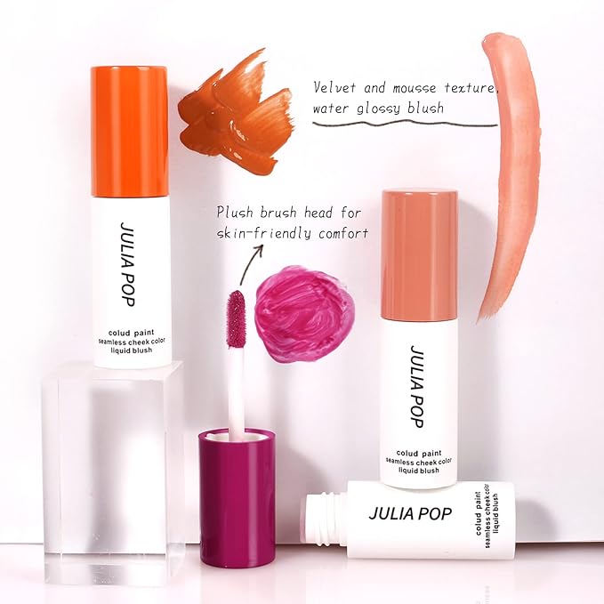 AKARY Velvet Mousse Liquid Blush Makeup for Cheeks, (03 Peach)