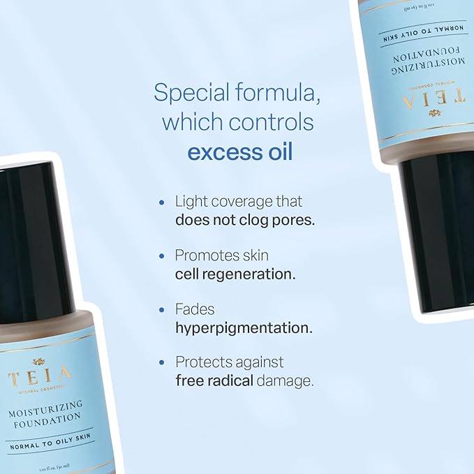 TEIA Cosmetics - Moisturizing Light Coverage Foundation, Natural cruelty-free. (GOLDEN)